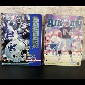 Vintage 1990’s Dallas Cowboys Aikman Notebooks NFL